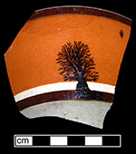 London-shape bowl with mocha decoration. (see close-up on right) 